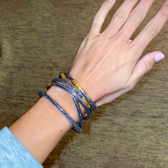 Silver all weather bangles - Picture 3 of 4